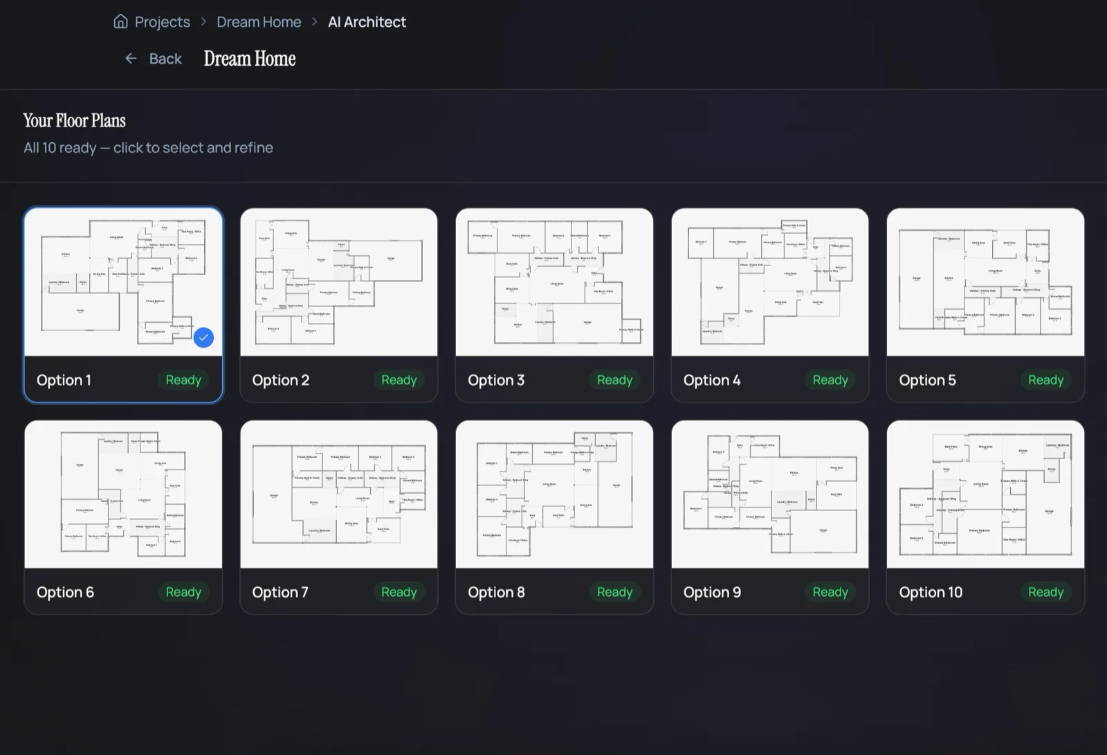 AI generating multiple floor plan variations